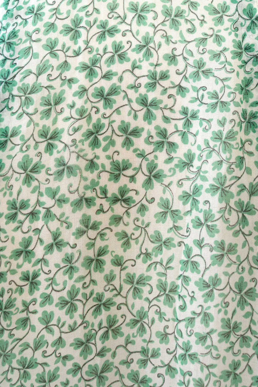 1940s Sheer Shamrock Day Dress M/L