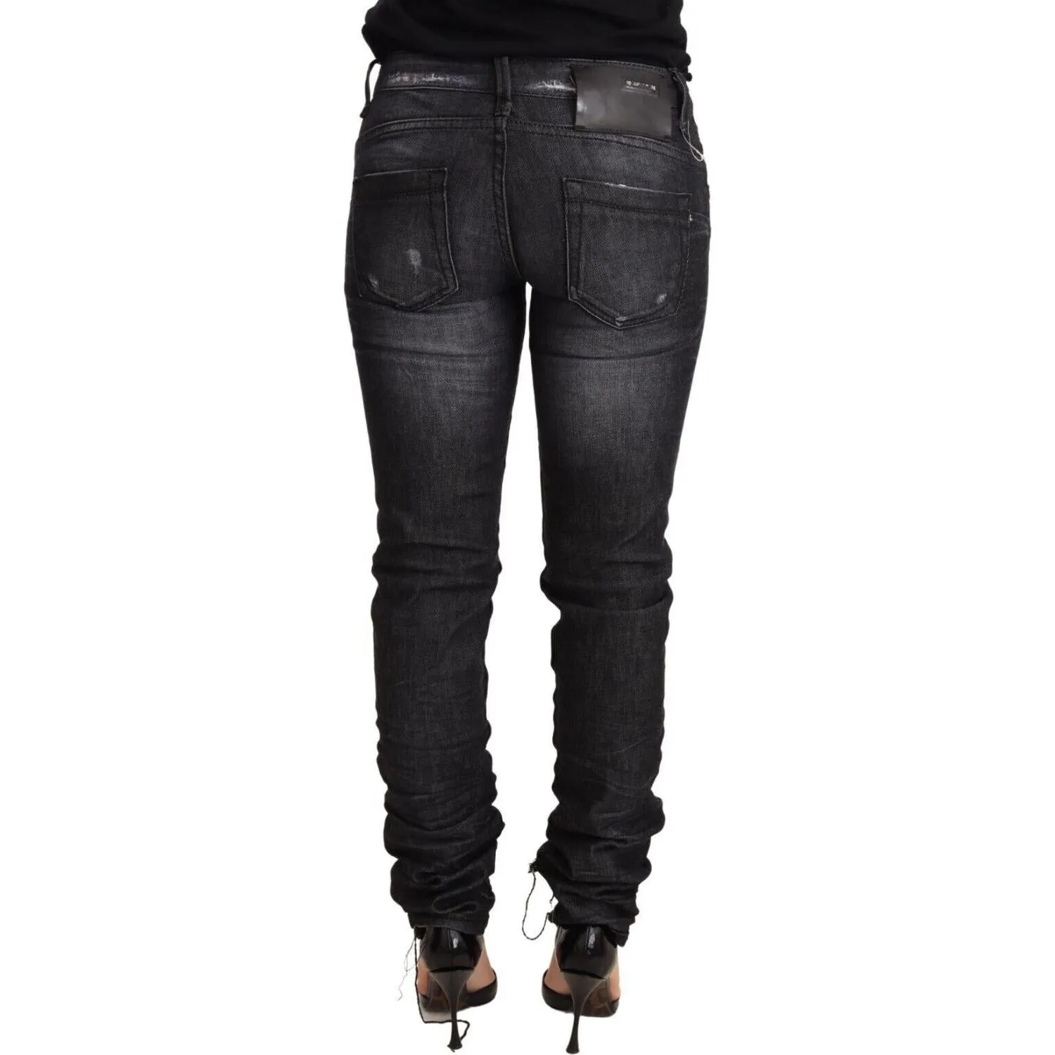 Acht Elegant Low Waist Skinny Black Denim