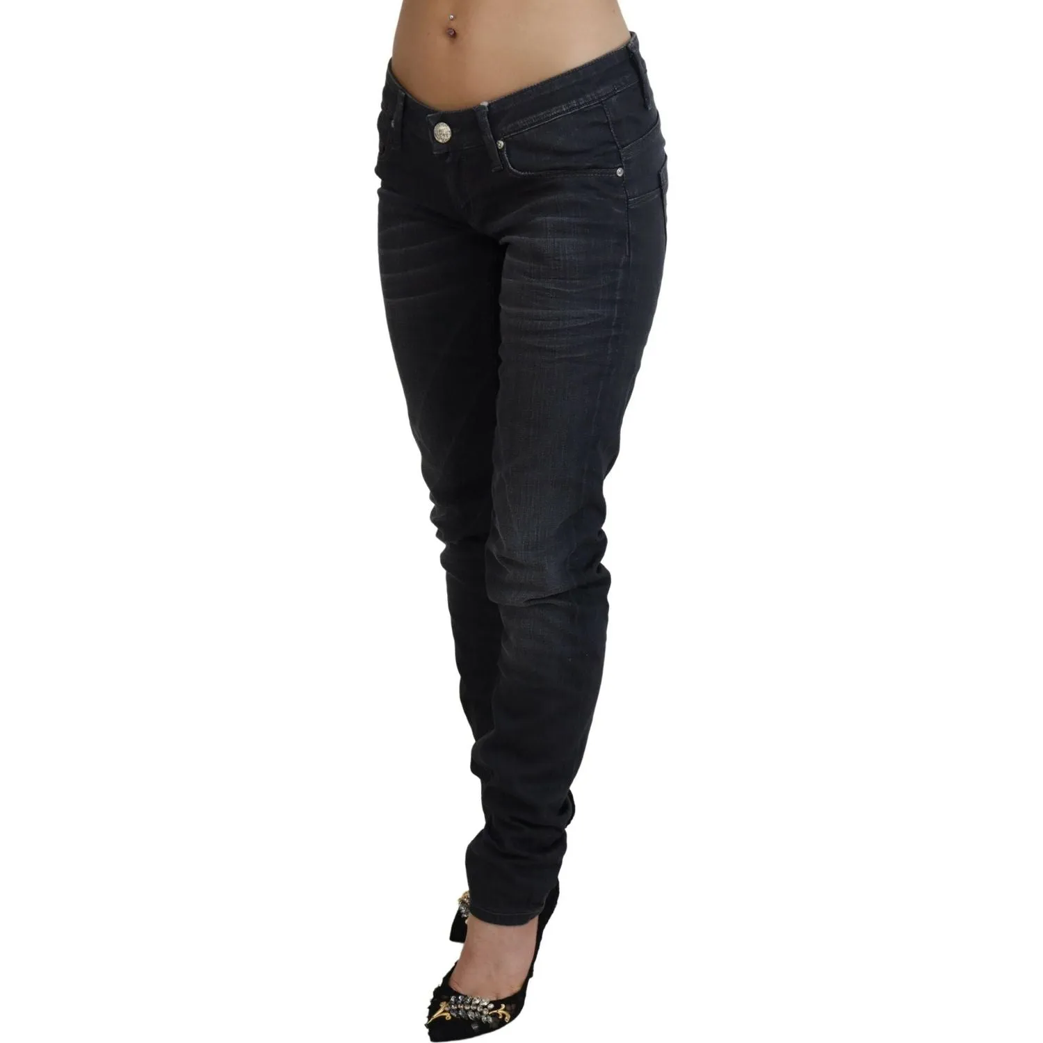 Acht Sleek Black Washed Slim Fit Denim