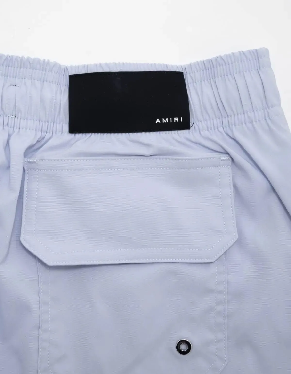 Amiri Grey Stack Logo Swim Shorts