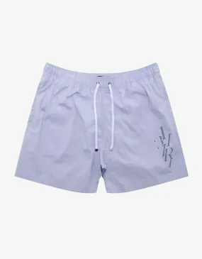 Amiri Grey Stack Logo Swim Shorts