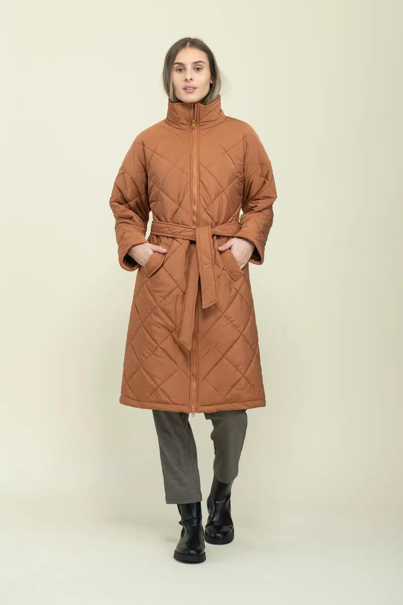 Arie Long Quilted Coat