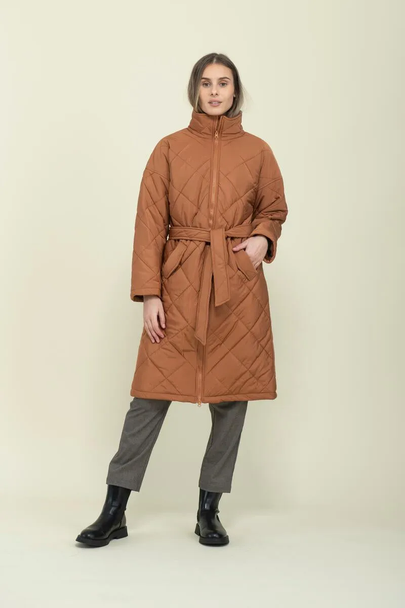 Arie Long Quilted Coat