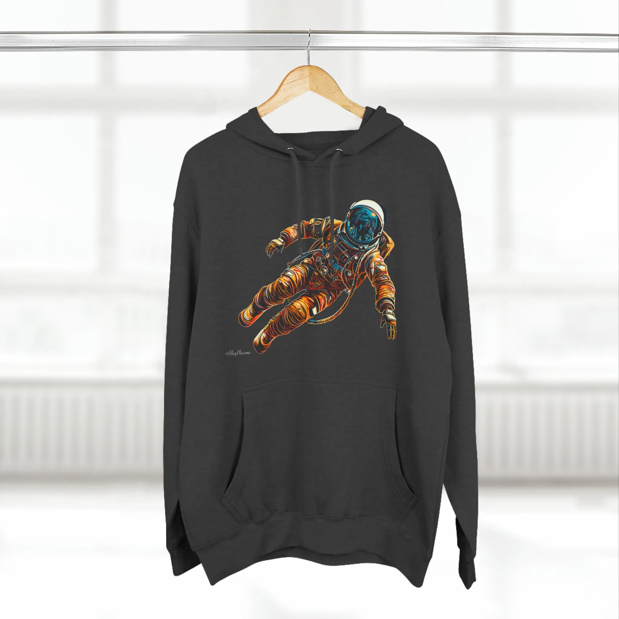 Astro-Naughty Unisex Premium Pullover Hoodie, Eat Mushrooms See the Universe (rear)