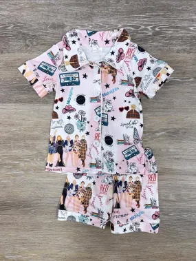 Bed Time Concert Girls Short Sleeve Pajama Set