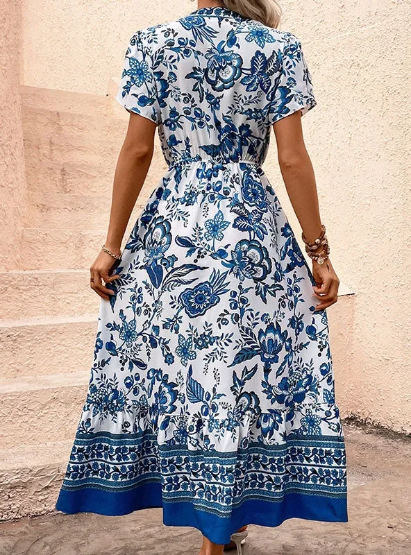 BerryBetty - Bohemian Printed Short Sleeve Dress