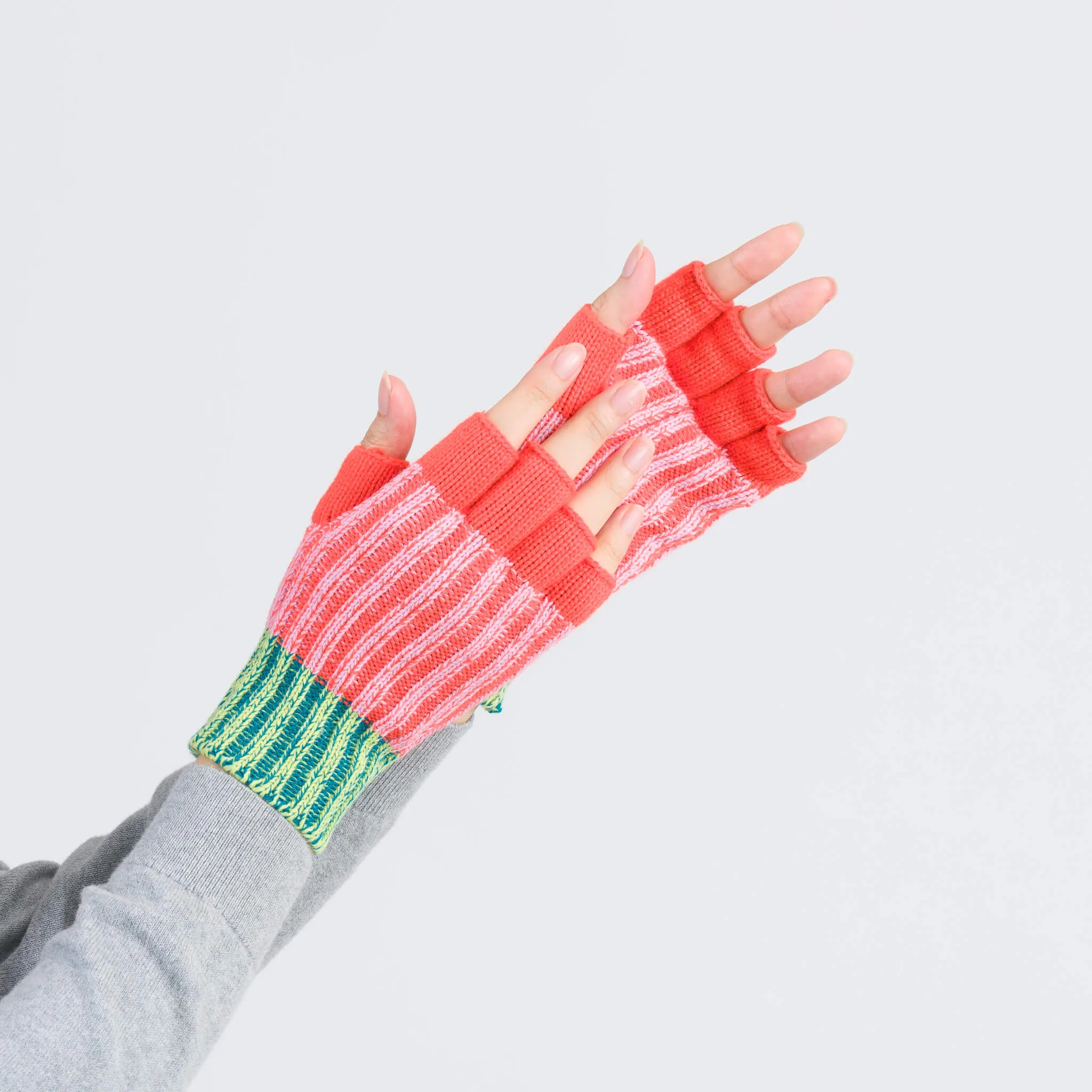 Big Stripe Fingerless Gloves