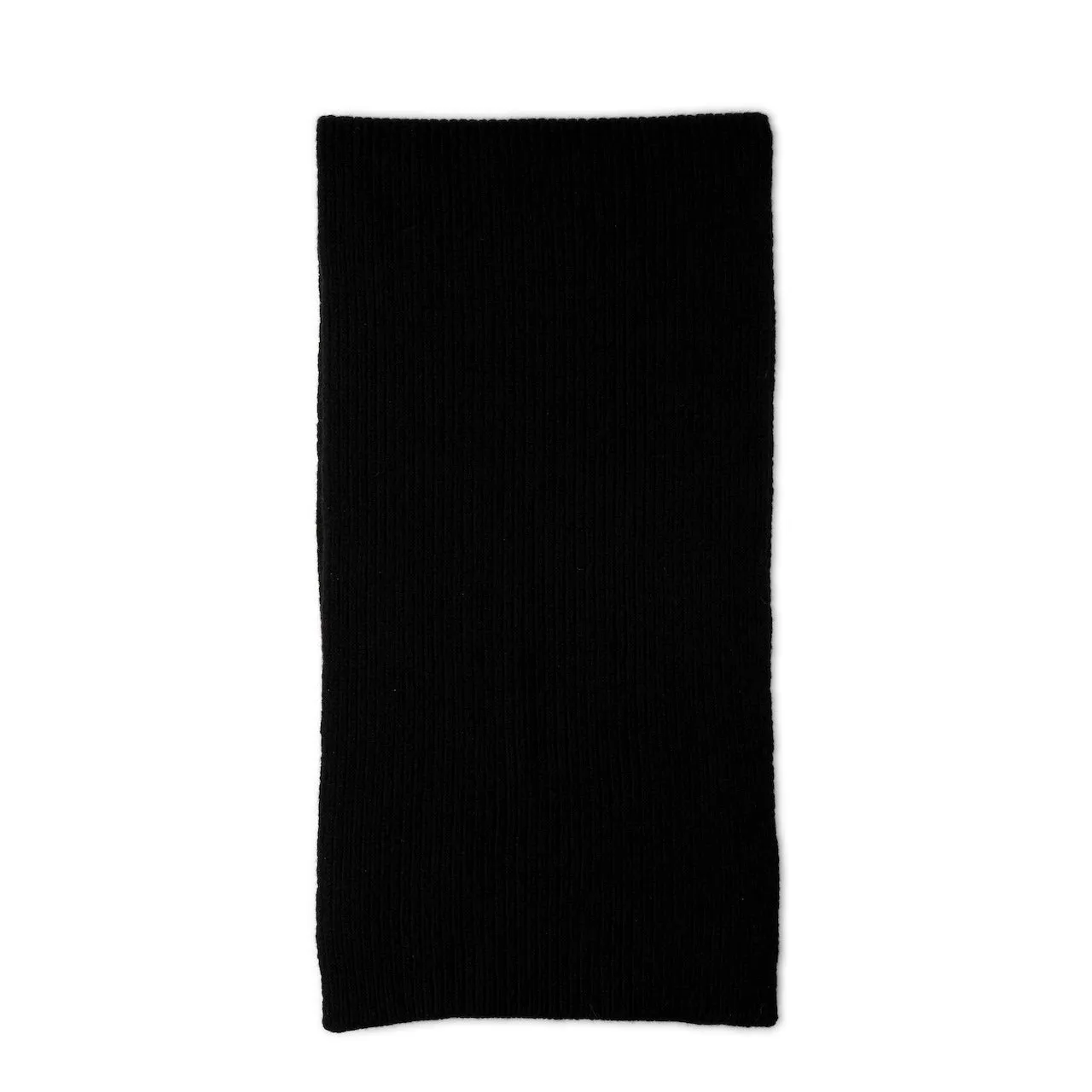 Black Wool Ribbed Scarf