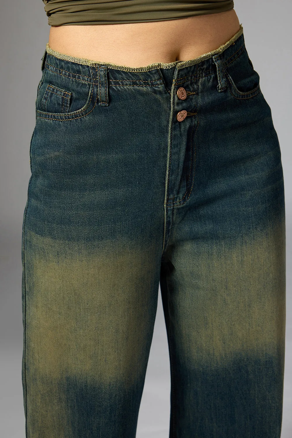 Blue Faded Baggy Jeans