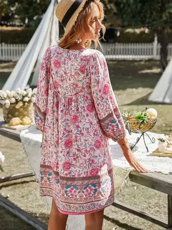 Bohemian Orientation Print Resort Style Ladies Dress