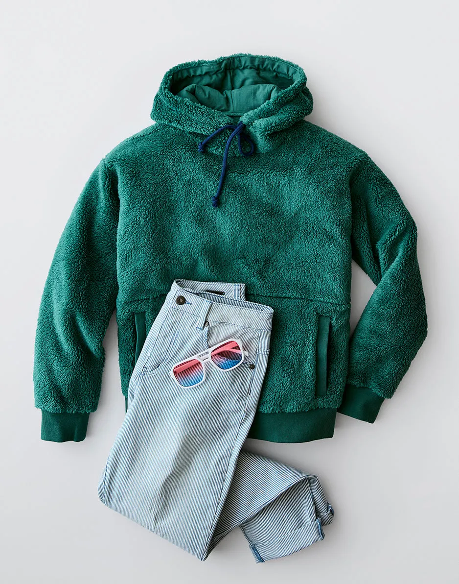 Brie Sherpa Hoodie: Forest