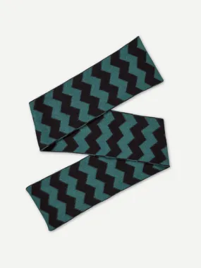 BRUSHED ZIGZAG SCARF COSSACK & BLACK