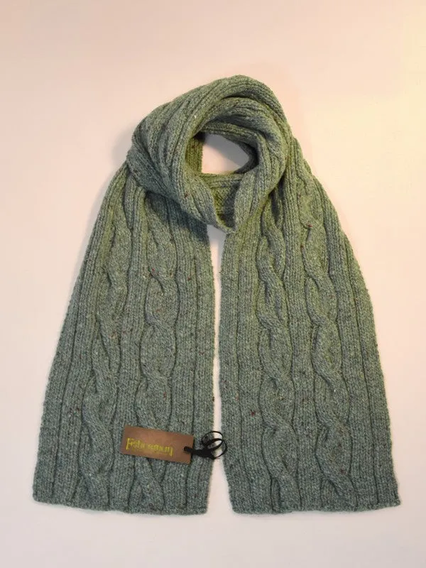 Cable and Rib Scarf - Fisherman Out of Ireland - 3 COLOURS AVAILABLE