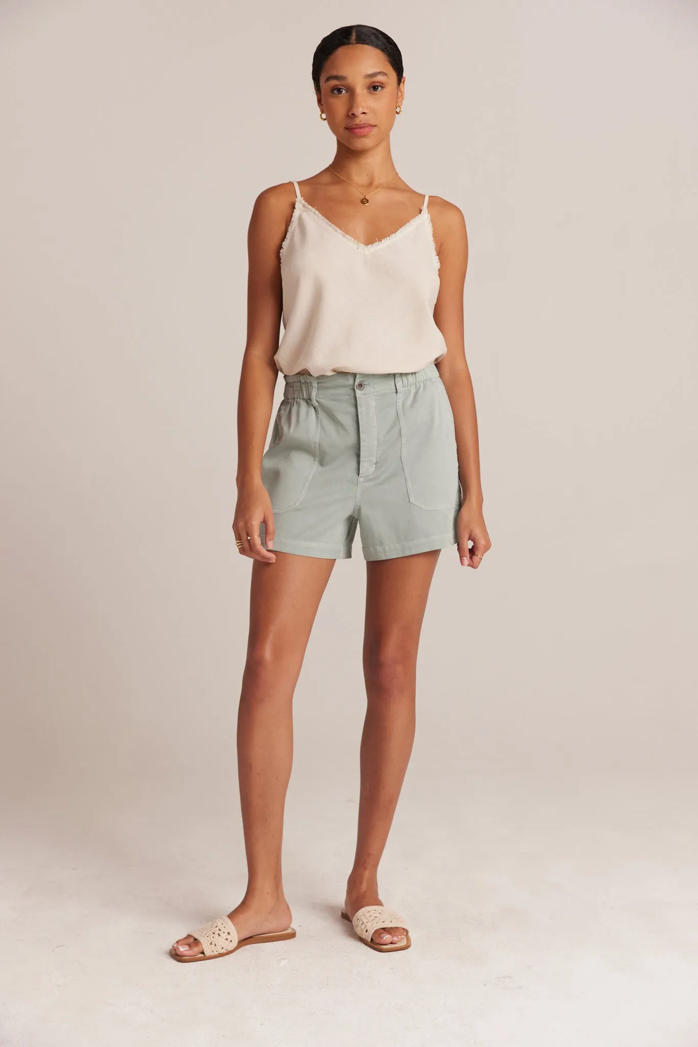 Callie Ruffle Short - Oasis Green