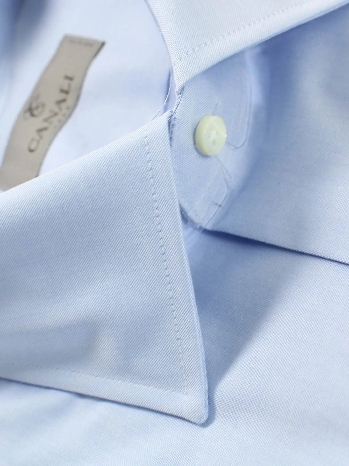 Canali Dress Shirt Light Blue - Modern Fit 44 - 17 1/2