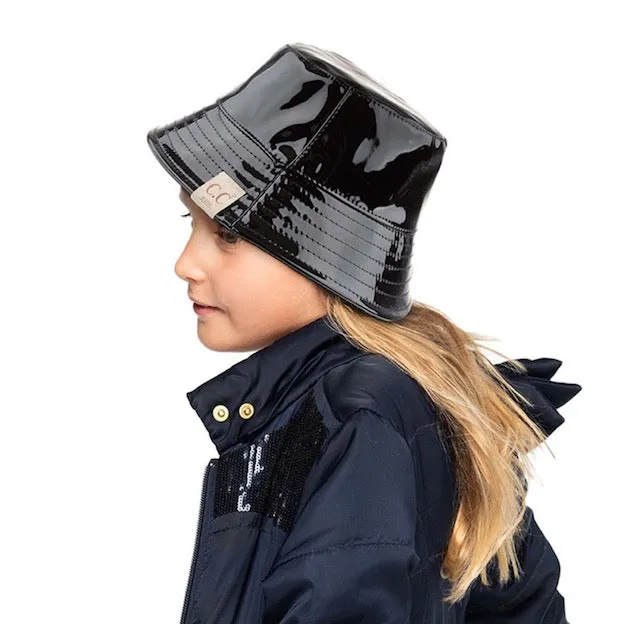 C.C Kids Shiny Reflective Enamel Rain Bucket Hat