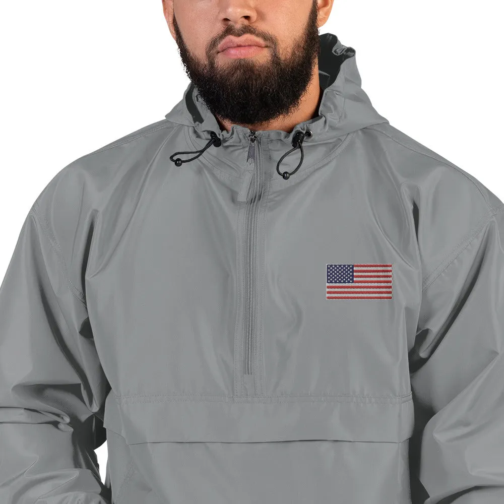 Champion Packable Jacket Embroidered American Flag