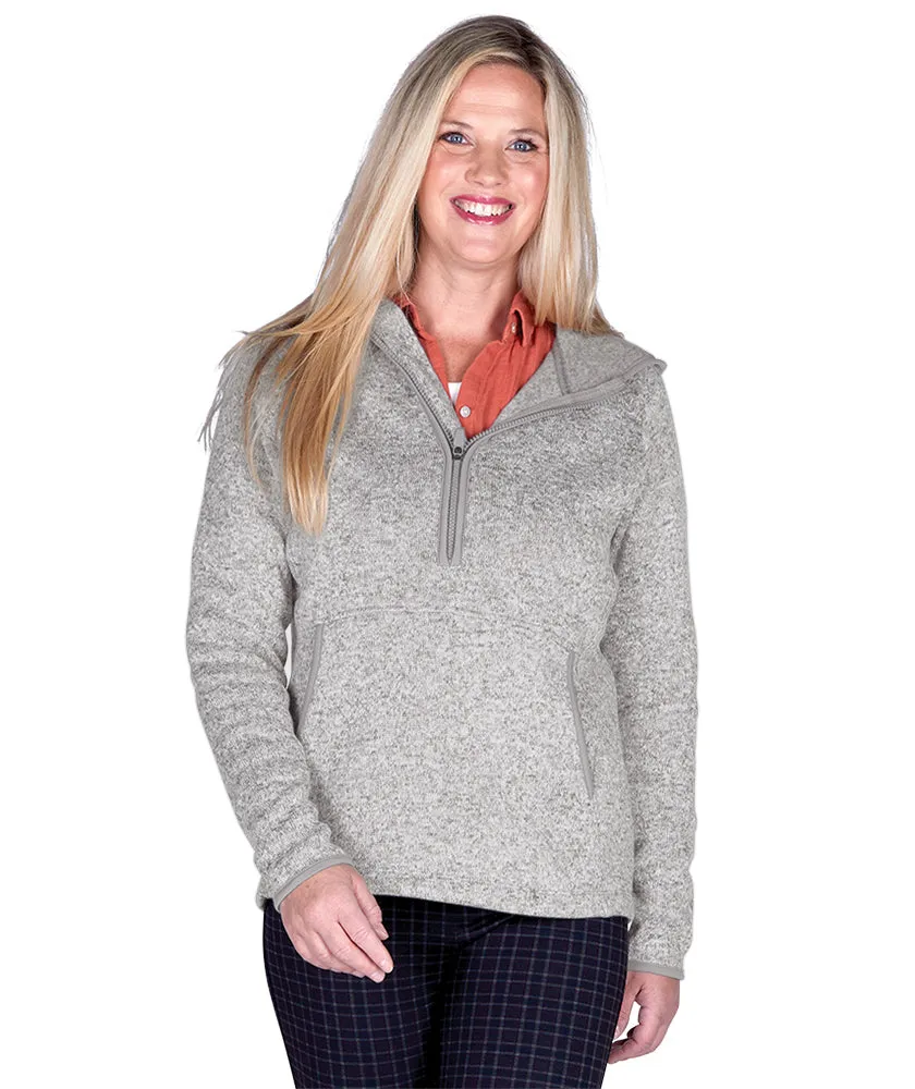 Charles River Women's Heathered Fleece Quarter Zip Hoodie