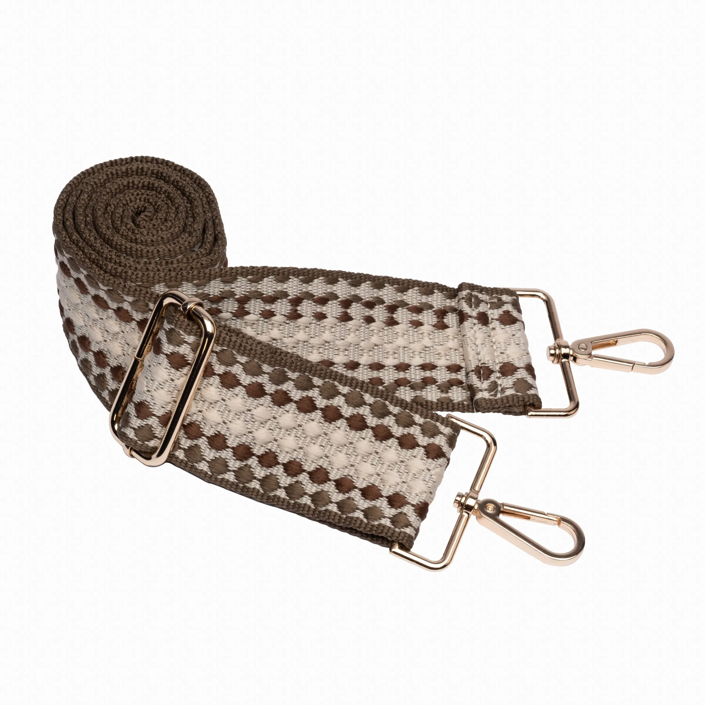 Chocolate Brown Shiny HydroBag® with Dark Patterned Strap