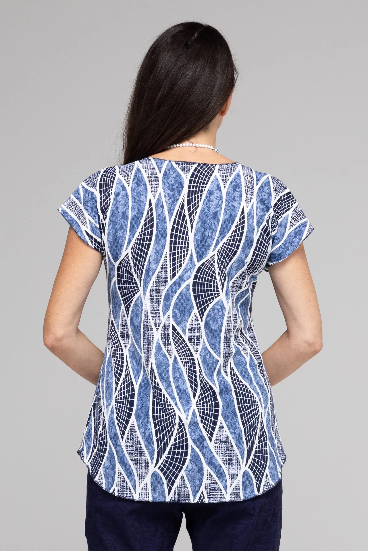 Cobweb Print Short Sleeve Jersey Top