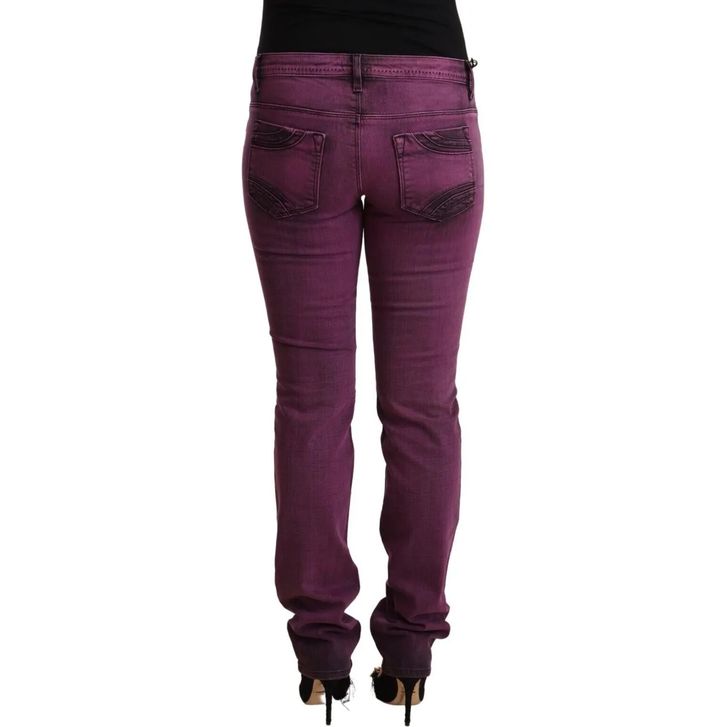 Costume National Elegant Purple Slim Fit Denim Jeans