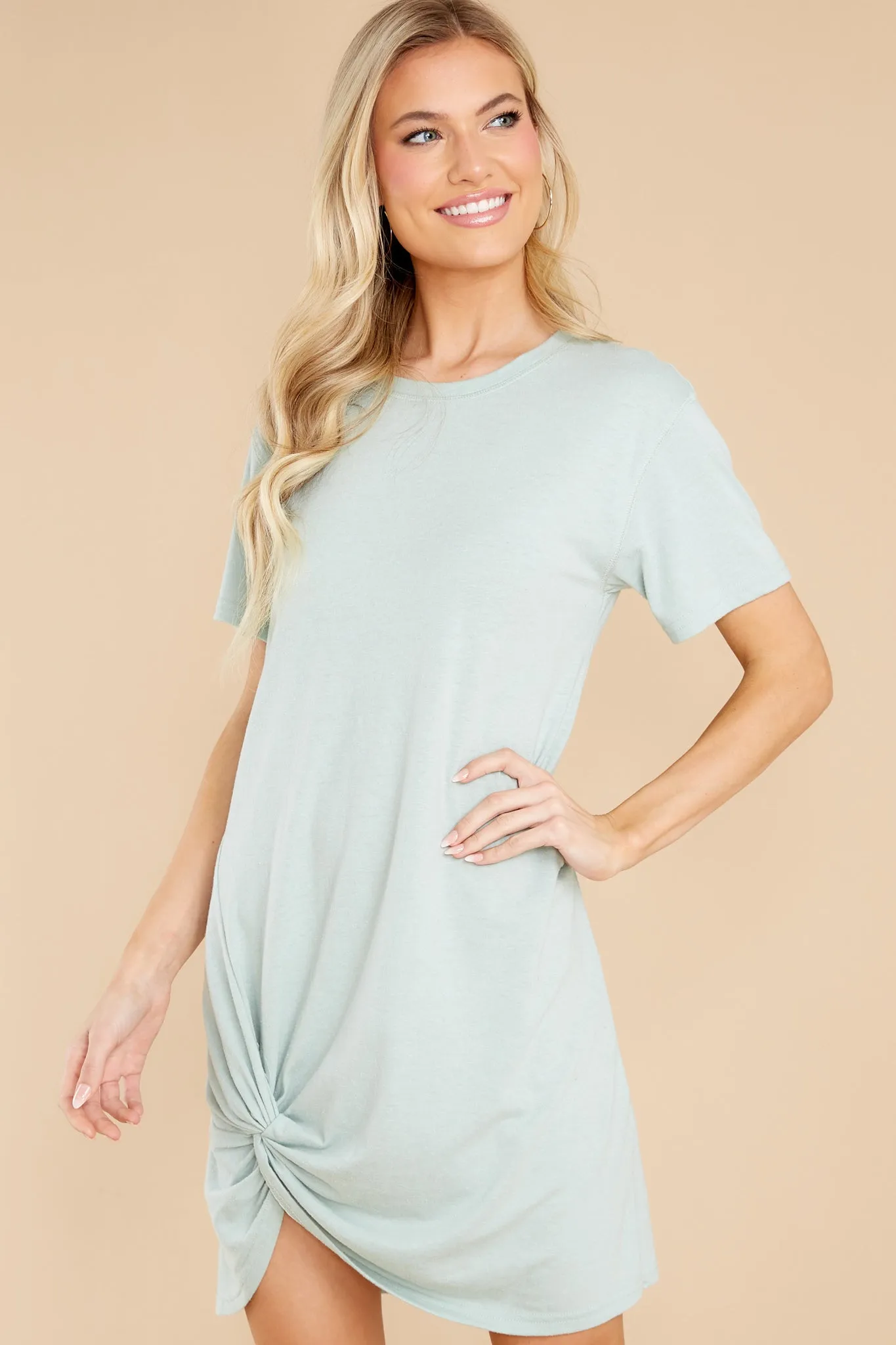 Denny Seaglass Twist T-Shirt Dress