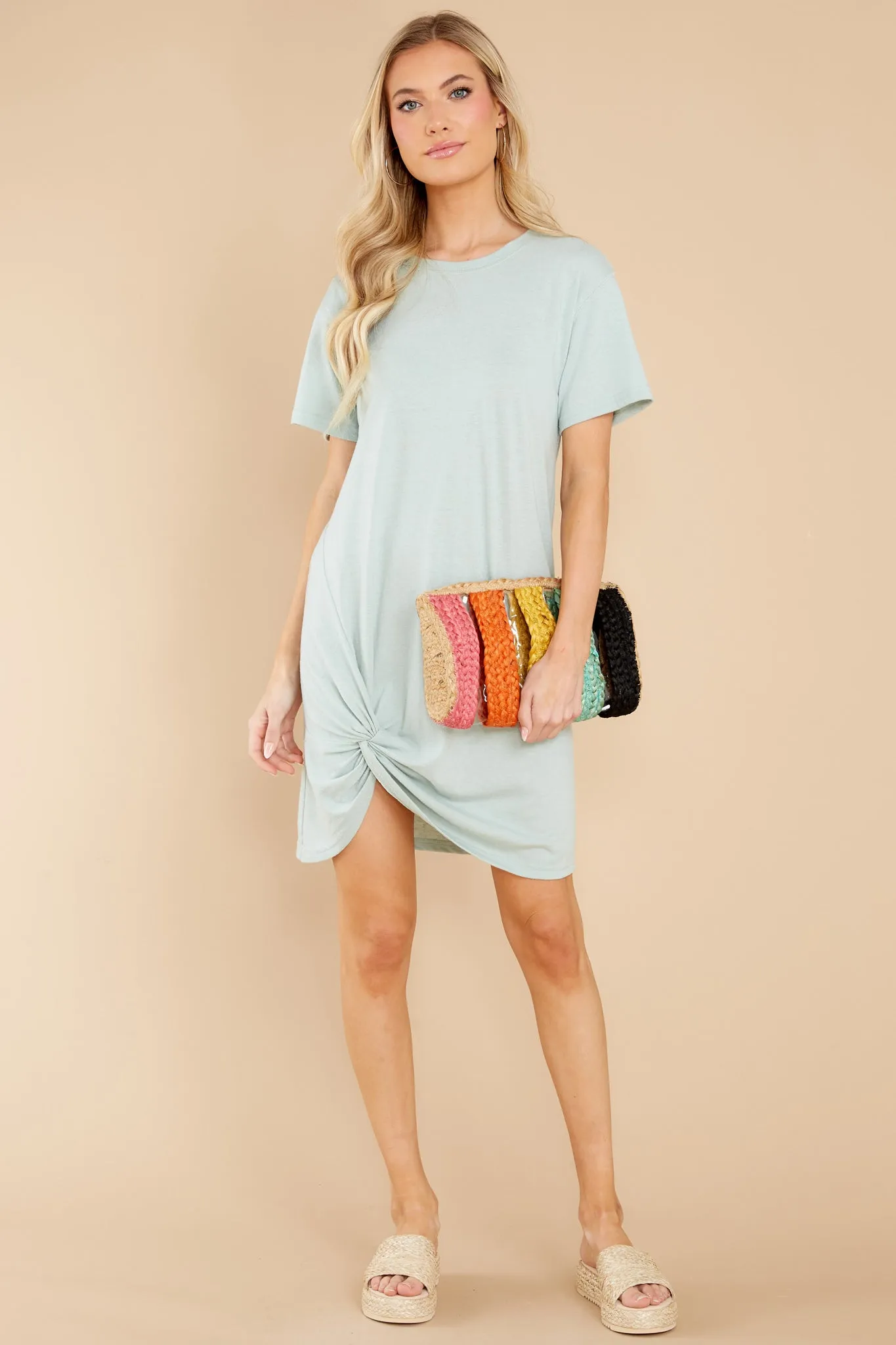 Denny Seaglass Twist T-Shirt Dress