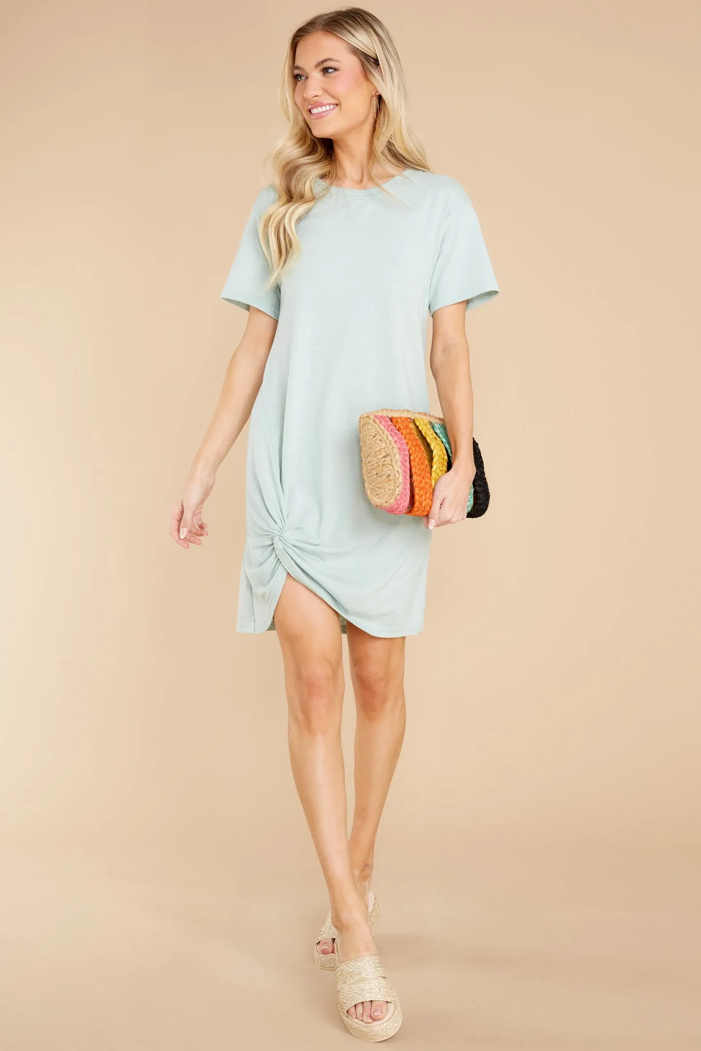 Denny Seaglass Twist T-Shirt Dress