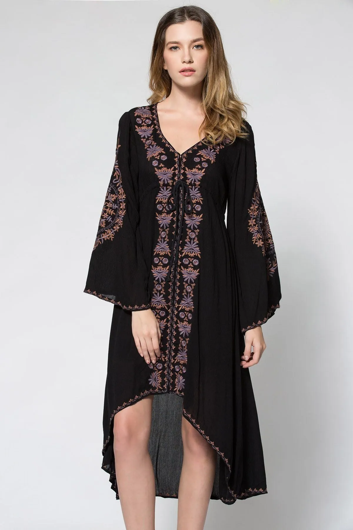 Embroidered Hippie Bohemian Dress