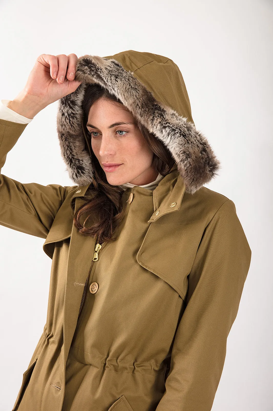 Fairweather Parka in Sand - Faux