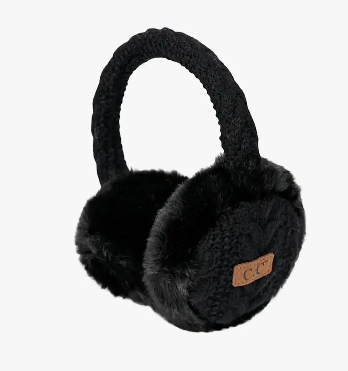 FASHION CITY CABLE KNIT FAUX FUR EAR MUFFS