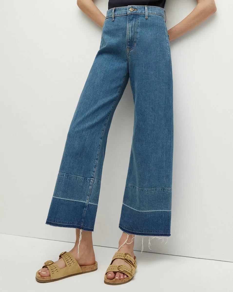 Grant Released Hem Cropped Wide-Leg Jean