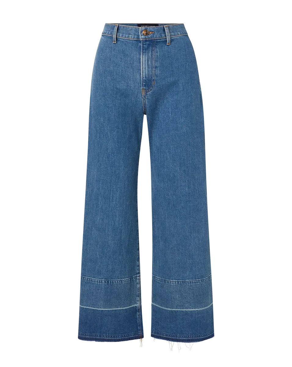 Grant Released Hem Cropped Wide-Leg Jean