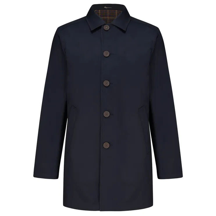 Guards London Montague Check2 Navy Reversible Raincoat