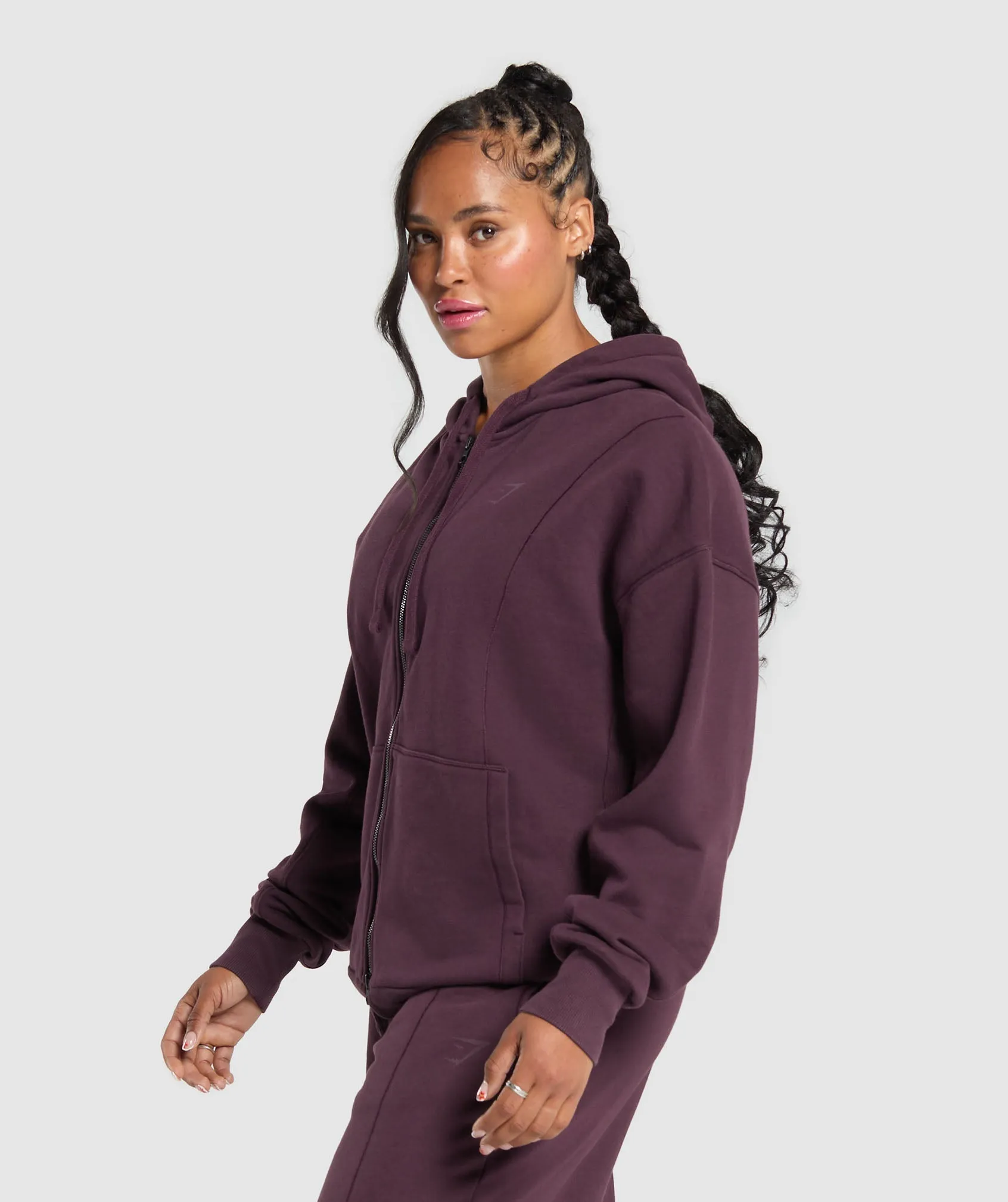 Gymshark Power Oversized Zip Hoodie - Depth Purple