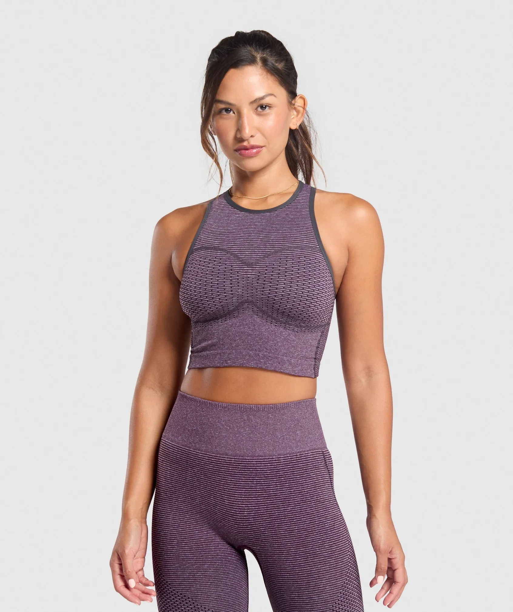 Gymshark Sport Seamless Cropped Tank - Magenta Purple/Dolly Pink