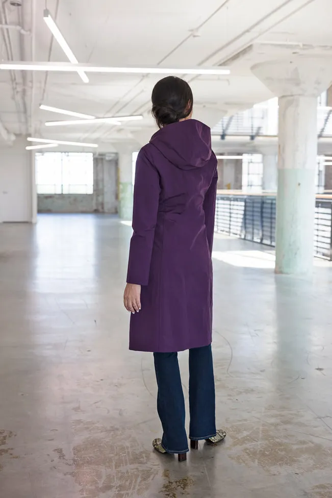 HOODED COACH RAINCOAT · iris