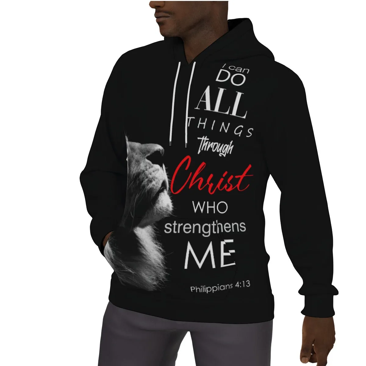 I can do all things All-Over Print Men's Thicken Pullover Hoodie