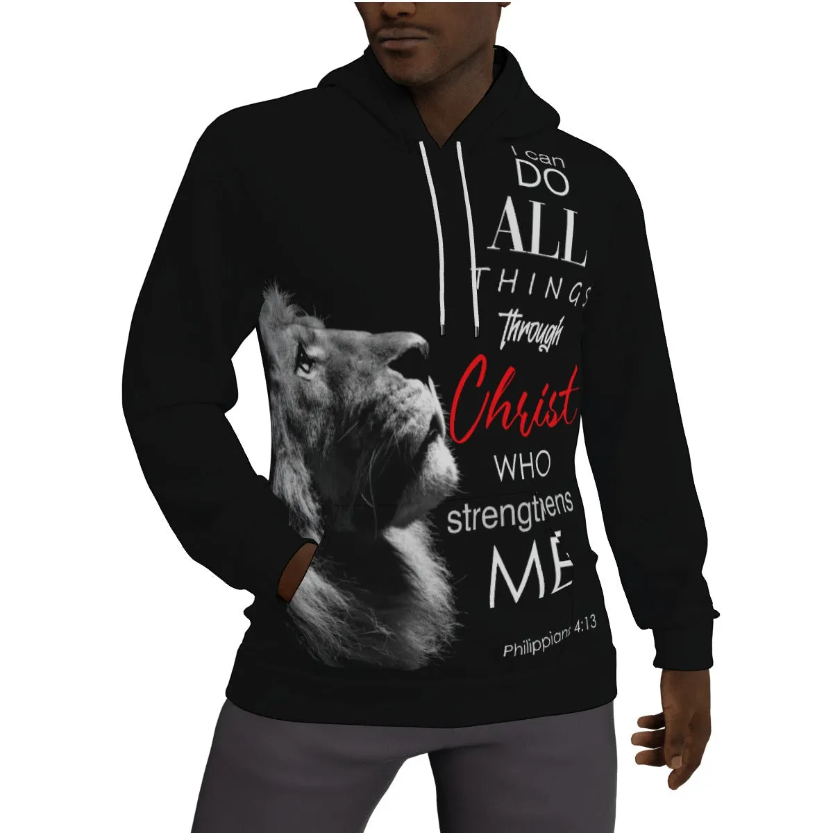 I can do all things All-Over Print Men's Thicken Pullover Hoodie