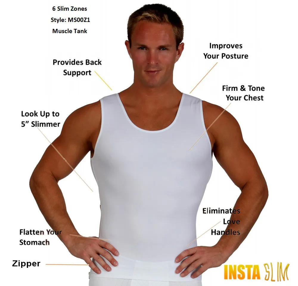 Insta Slim Compression Sleeveless Muscle Tank with Zipper MS00Z1