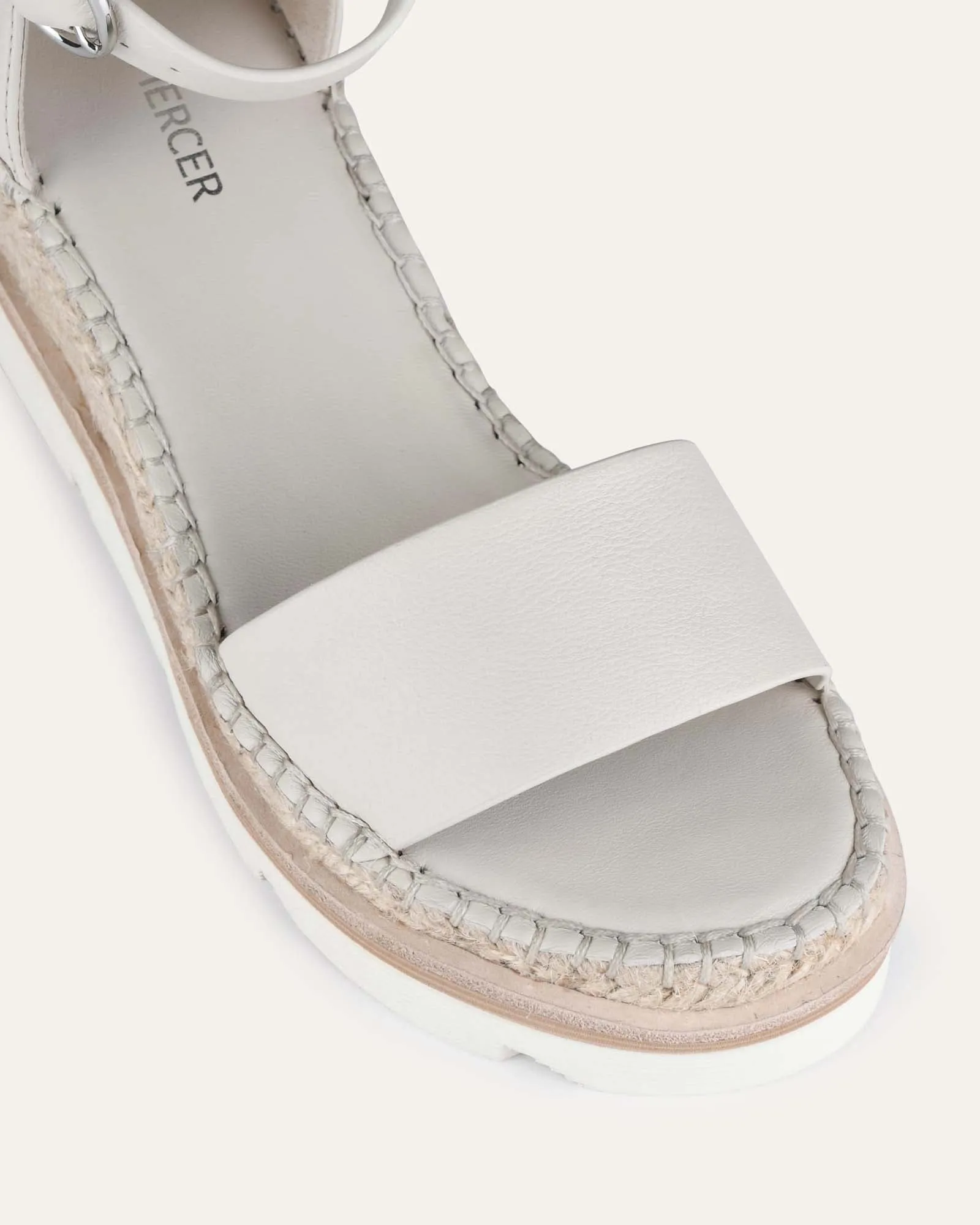 KELLY MID HEEL WEDGES BONE LEATHER