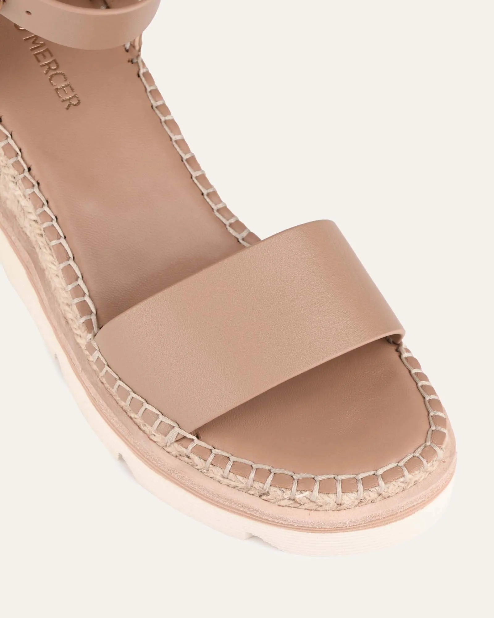 KELLY MID HEEL WEDGES TAN LEATHER