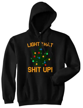 Light That Shit Up Weed Christmas Tree Mens Pullover Hoodie