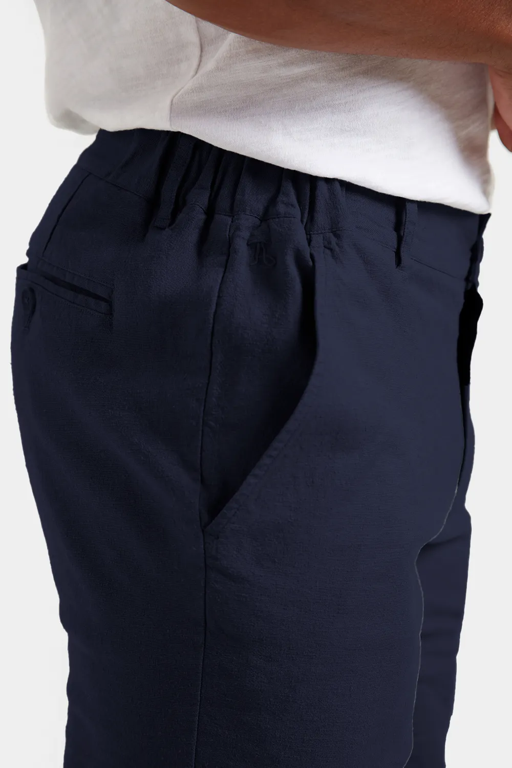 Linen-blend Shorts in Navy