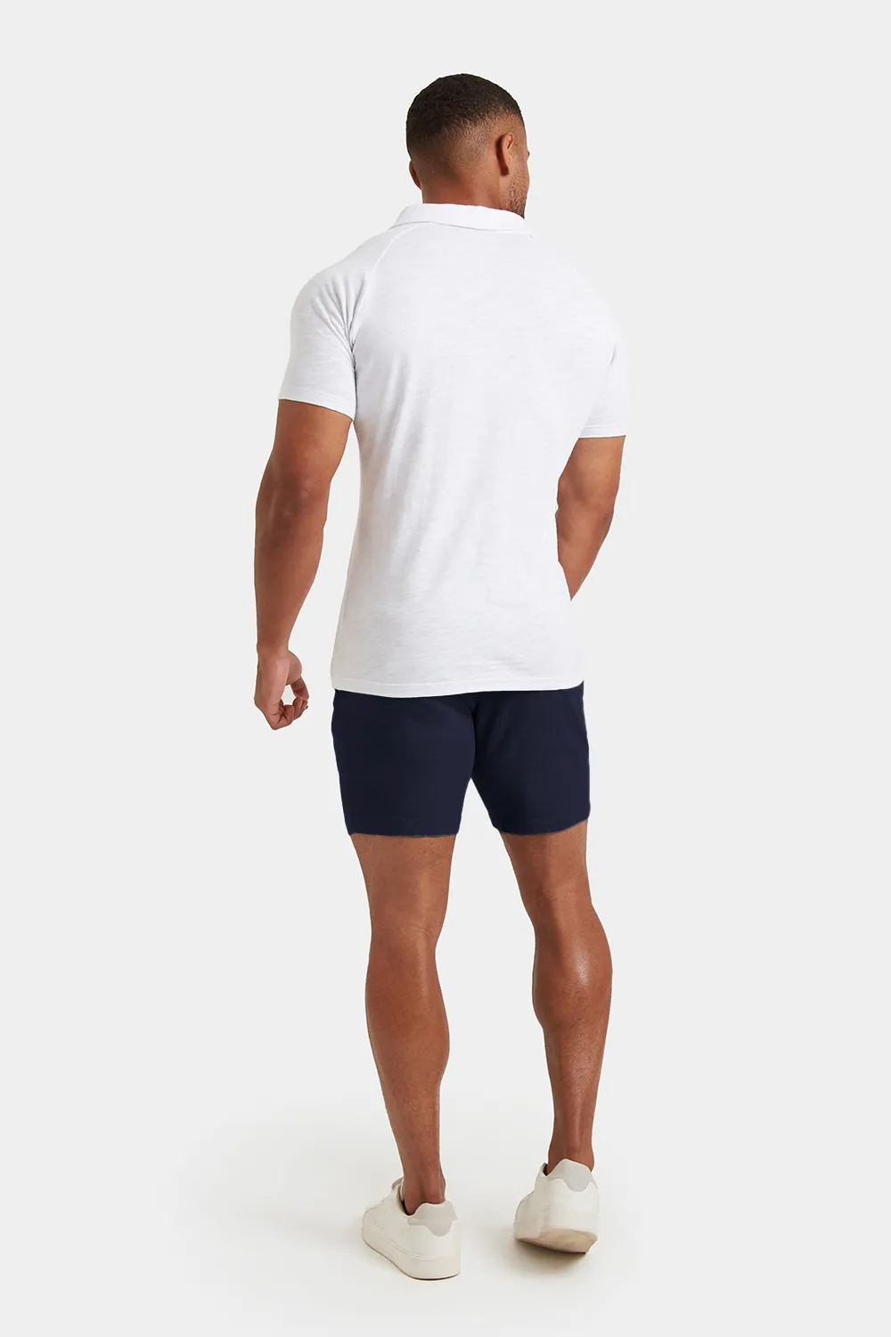 Linen-blend Shorts in Navy