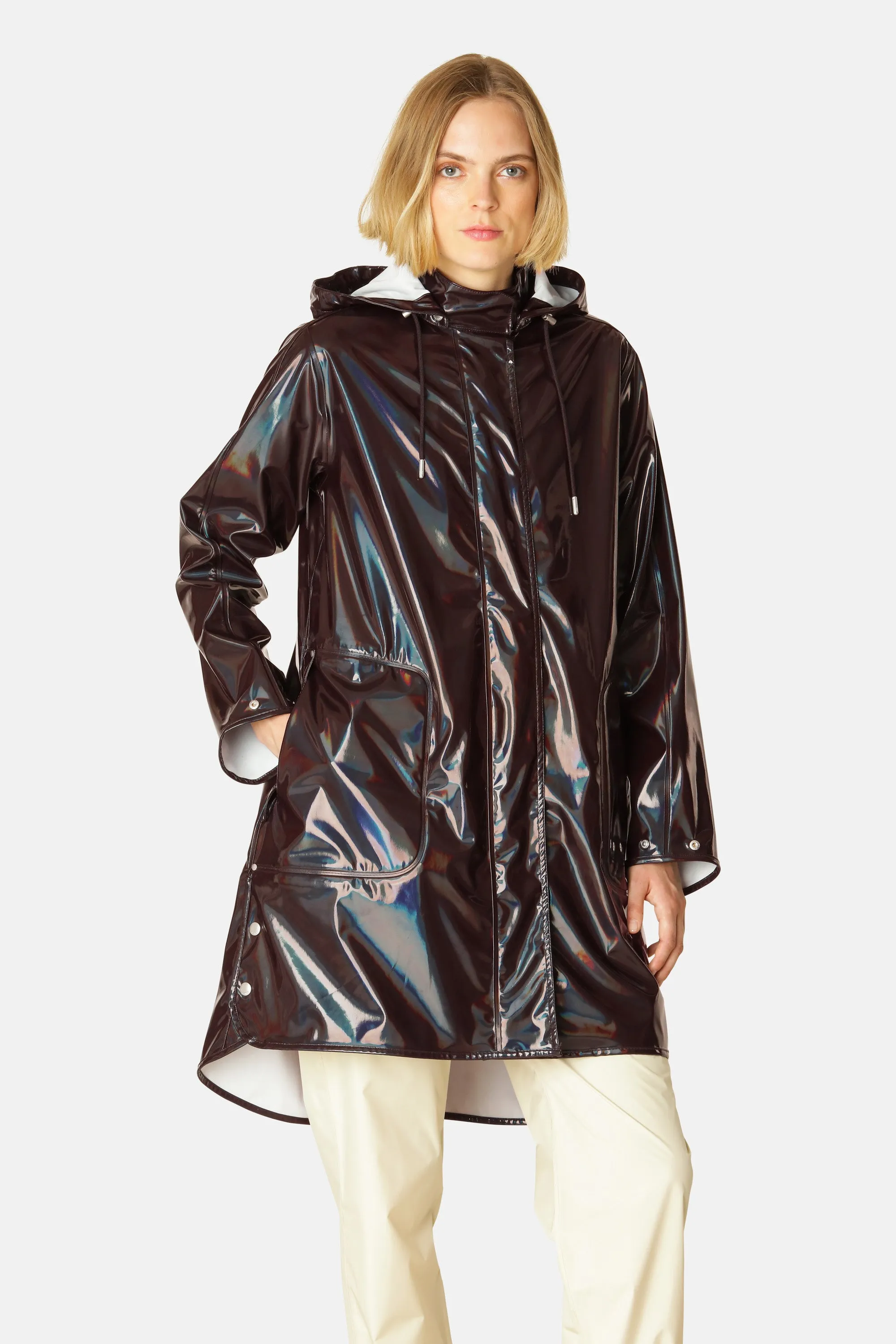 Long Raincoat - Ganache