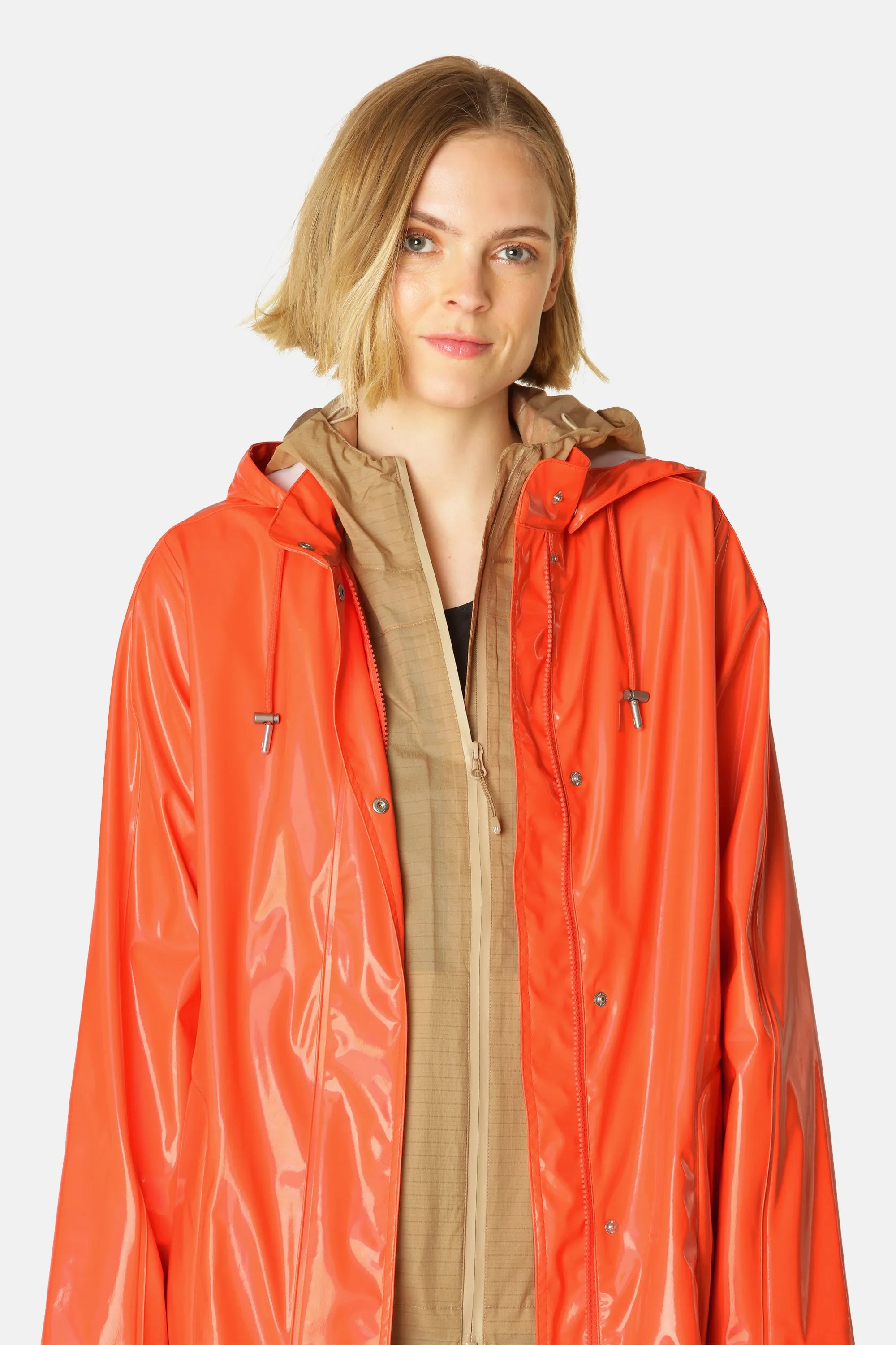 Long Raincoat - Hot Orange