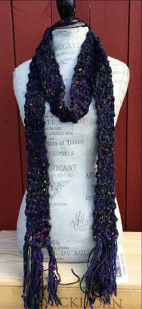 Luxe Purple Tweed Scarf w/Fringe