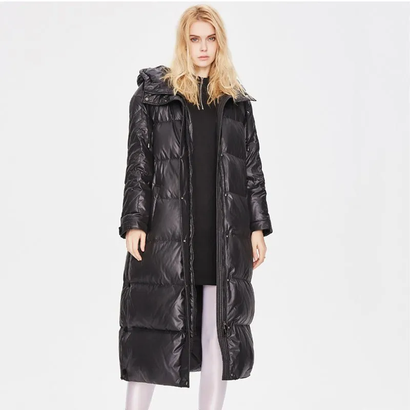 Luxy Moon Puffer Quilted Long Coat Womens