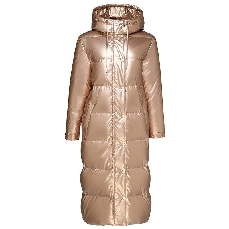 Luxy Moon Puffer Quilted Long Coat Womens